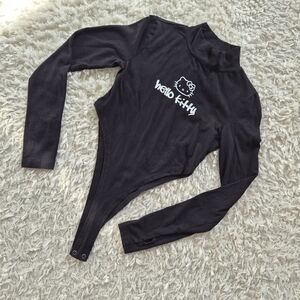 Forever 21 x Hello Kitty Black Long Sleeve Bodysuit – Size S